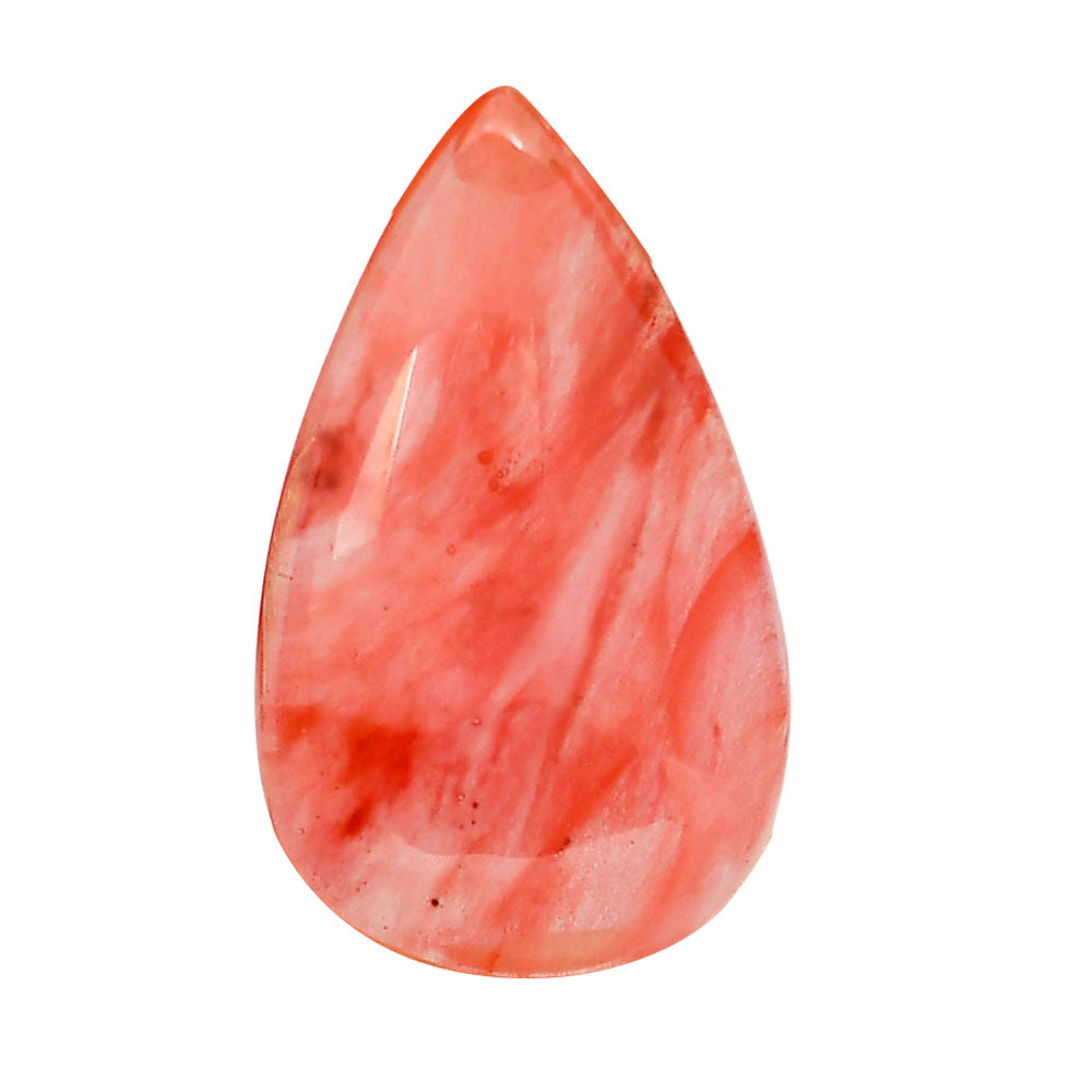 Watermelon Cherry Quartz 21x34.7x7 mm Pear Shape Polished Gemstone LS85-05134