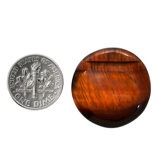 Red Tiger Eye 25.3x25.5x5 mm Round Shape Polished Gemstone LS86-05242