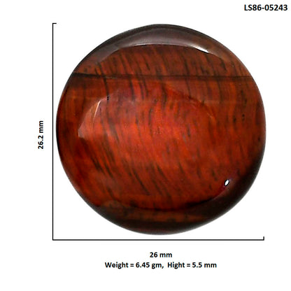 Red Tiger Eye 26x26.2x5.5 mm Round Shape Polished Gemstone LS86-05243