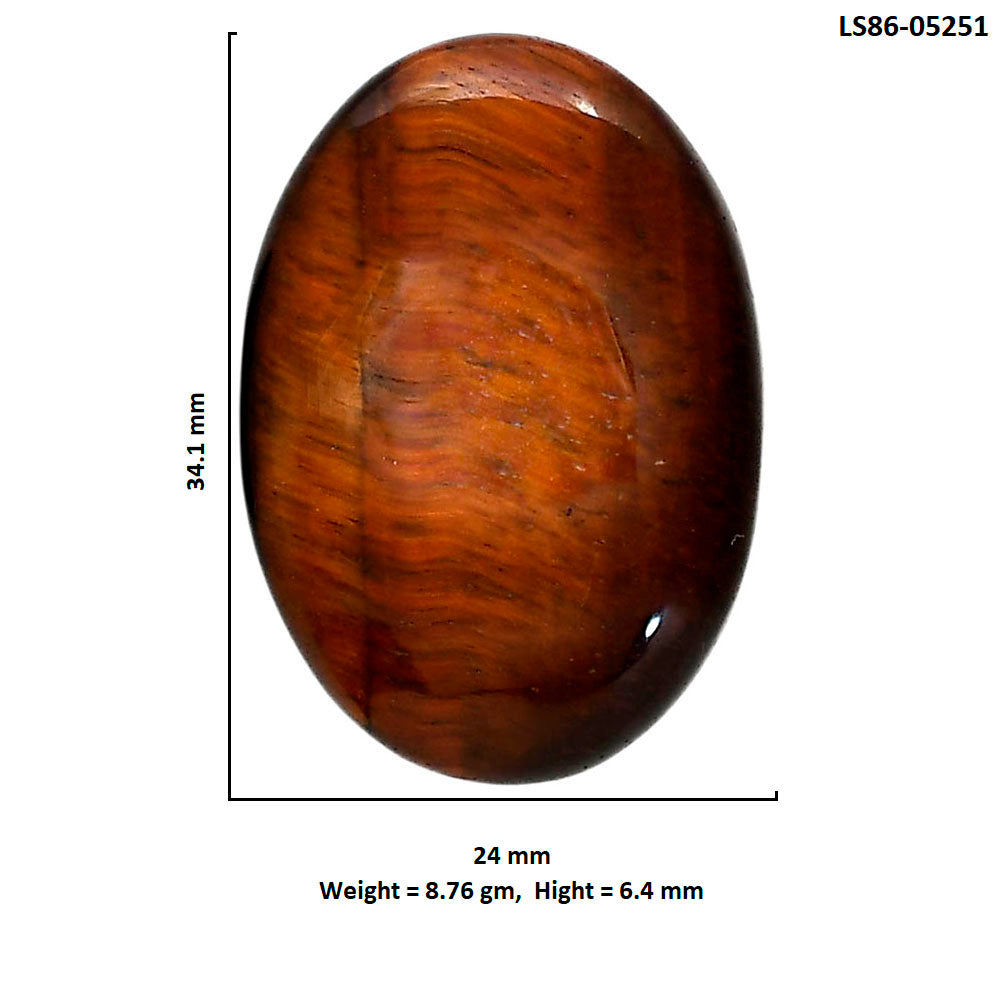 Red Tiger Eye 24x34.1x6.4 mm Oval Shape Polished Gemstone LS86-05251