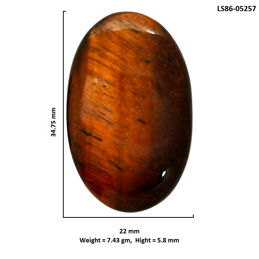 Red Tiger Eye 22x34.75x5.8 mm Oval Shape Polished Gemstone LS86-05257
