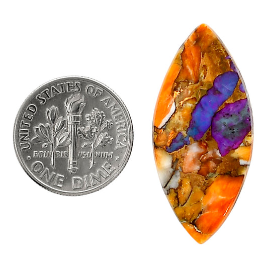 Spiny Oyster Turquoise 15x32.8x4 mm Marquise Shape Polished Gemstone LS87-05371