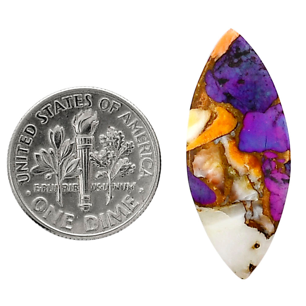 Spiny Oyster Turquoise 12.1x29.25x3 mm Marquise Shape Polished Gemstone LS87-05377
