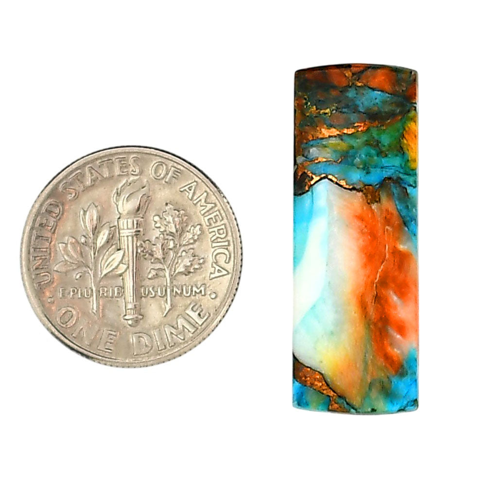 Spiny Oyster Turquoise 10x28.1x2.5 mm Baguette Shape Polished Gemstone LS87-06271
