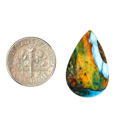 Spiny Oyster Turquoise 15.5x14.1x4.3 mm Pear Shape Polished Gemstone LS87-06272