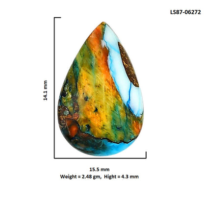 Spiny Oyster Turquoise 15.5x14.1x4.3 mm Pear Shape Polished Gemstone LS87-06272