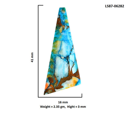 Spiny Oyster Turquoise 16x41x3 mm Fancy Shape Polished Gemstone LS87-06282
