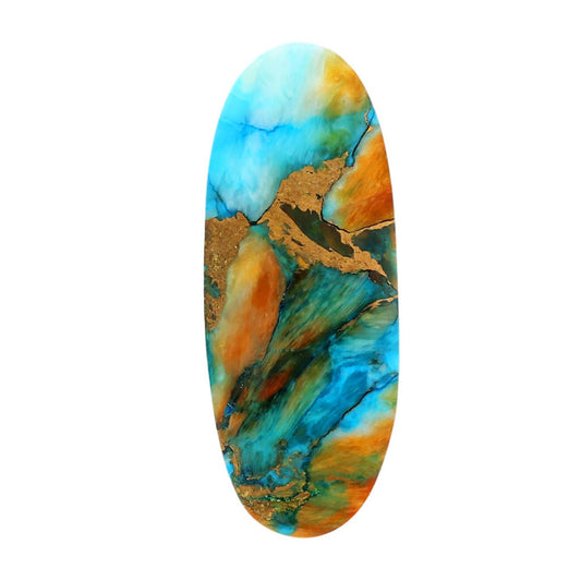 Spiny Oyster Turquoise 12.7x31.7x4 mm Oval Shape Polished Gemstone LS87-06771