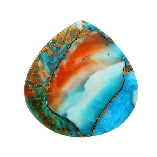 Spiny Oyster Turquoise 24.55x25.45x5 mm Heart Shape Polished Gemstone LS87-06773
