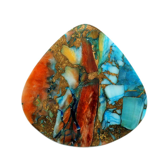 Spiny Oyster Turquoise 24.55x24.9x3.5 mm Heart Shape Polished Gemstone LS87-06774