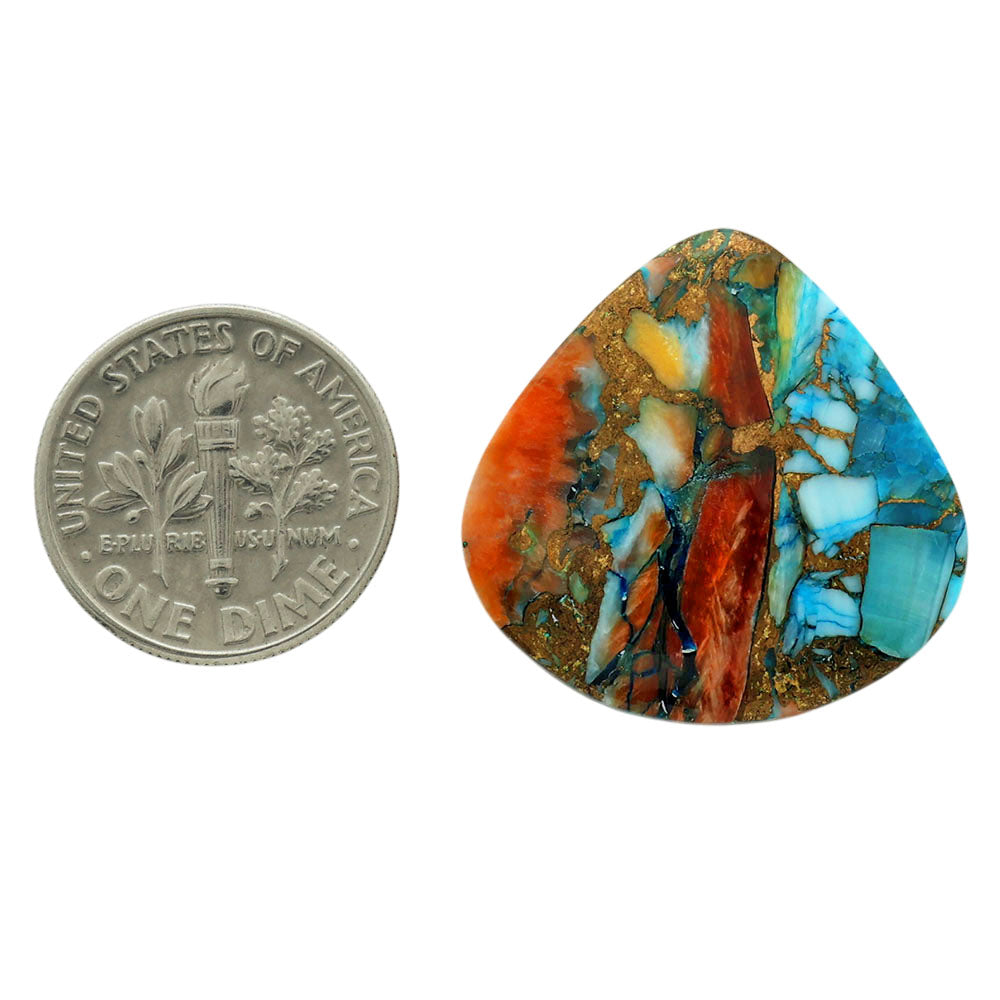 Spiny Oyster Turquoise 24.55x24.9x3.5 mm Heart Shape Polished Gemstone LS87-06774
