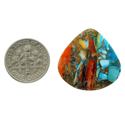 Spiny Oyster Turquoise 24.55x24.9x3.5 mm Heart Shape Polished Gemstone LS87-06774