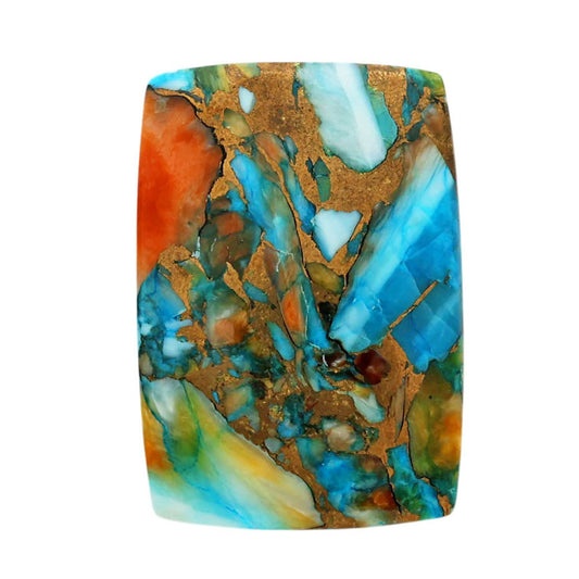 Spiny Oyster Turquoise 18.9x27x4.5 mm Baguette Shape Polished Gemstone LS87-06775