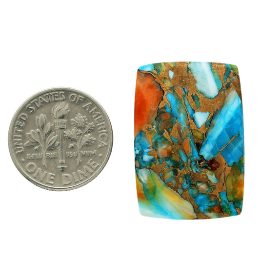 Spiny Oyster Turquoise 18.9x27x4.5 mm Baguette Shape Polished Gemstone LS87-06775