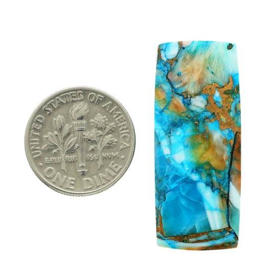 Spiny Oyster Turquoise 14x33.65x3.5 mm Baguette Shape Polished Gemstone LS87-06777