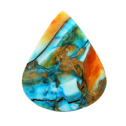 Spiny Oyster Turquoise 21.4x25.65x4 mm Pear Shape Polished Gemstone LS87-06778