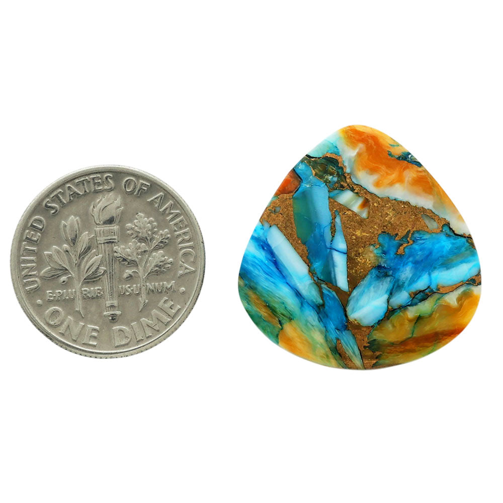 Spiny Oyster Turquoise 22.4x22.7x4 mm Heart Shape Polished Gemstone LS87-06779