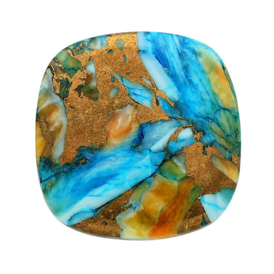 Spiny Oyster Turquoise 22.3x22.3x5.5 mm Cushion Shape Polished Gemstone LS87-06783