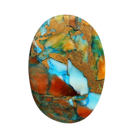 Spiny Oyster Turquoise 19.15x27x5 mm Oval Shape Polished Gemstone LS87-06784