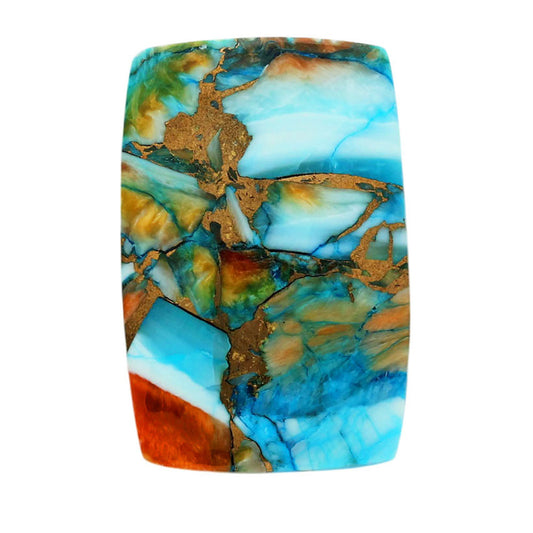 Spiny Oyster Turquoise 20x30.15x4.5 mm Baguette Shape Polished Gemstone LS87-06785