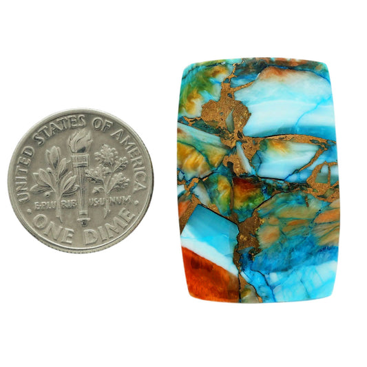 Spiny Oyster Turquoise 20x30.15x4.5 mm Baguette Shape Polished Gemstone LS87-06785