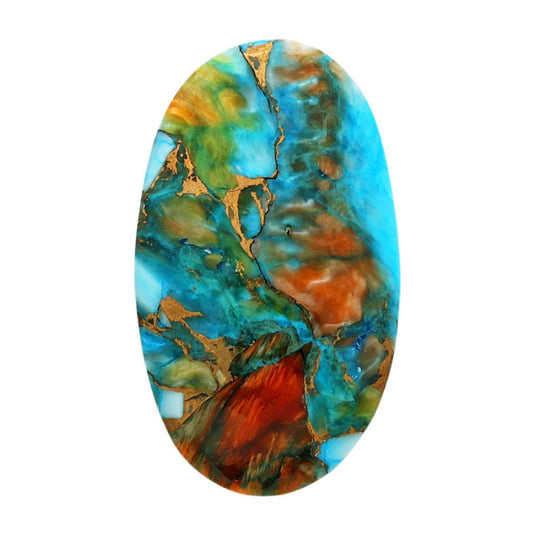Spiny Oyster Turquoise 17.4x29.6x4.8 mm Oval Shape Polished Gemstone LS87-06786