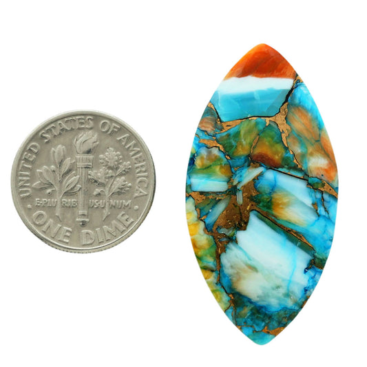 Spiny Oyster Turquoise 19x37x5 mm Marquise Shape Polished Gemstone LS87-06787