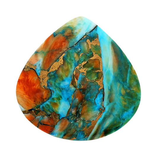 Spiny Oyster Turquoise 28.55x28.55x5 mm Heart Shape Polished Gemstone LS87-06788