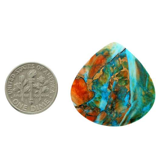 Spiny Oyster Turquoise 28.55x28.55x5 mm Heart Shape Polished Gemstone LS87-06788