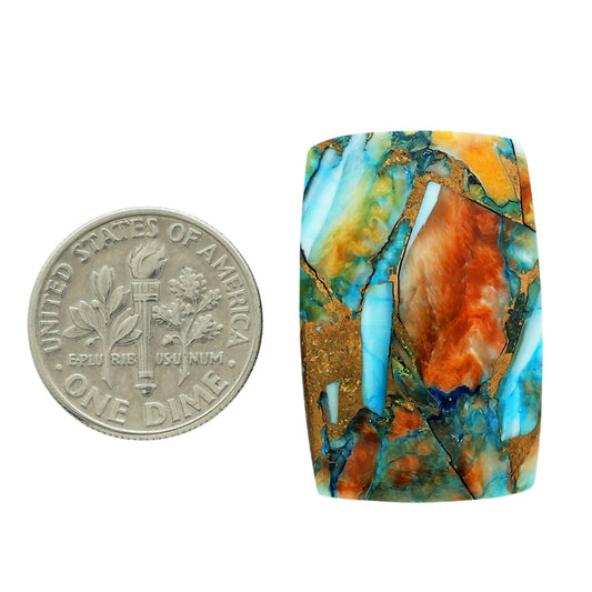 Spiny Oyster Turquoise 18.6x28.3x4 mm Baguette Shape Polished Gemstone LS87-06789