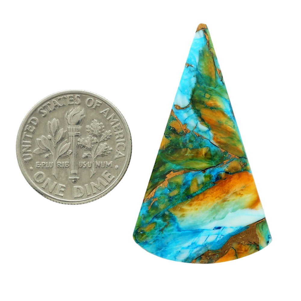 Spiny Oyster Turquoise 21.45x37x3.5 mm Fancy Shape Polished Gemstone LS87-06791