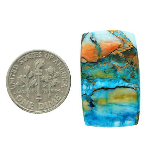 Spiny Oyster Turquoise 16.5x26.85x5 mm Baguette Shape Polished Gemstone LS87-06792