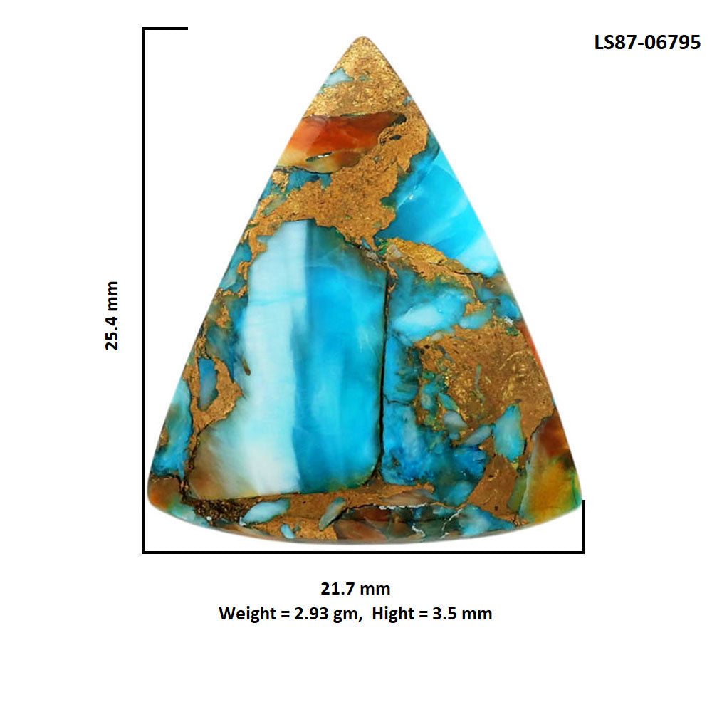 Spiny Oyster Turquoise 21.7x25.4x3.5 mm Fancy Shape Polished Gemstone LS87-06795