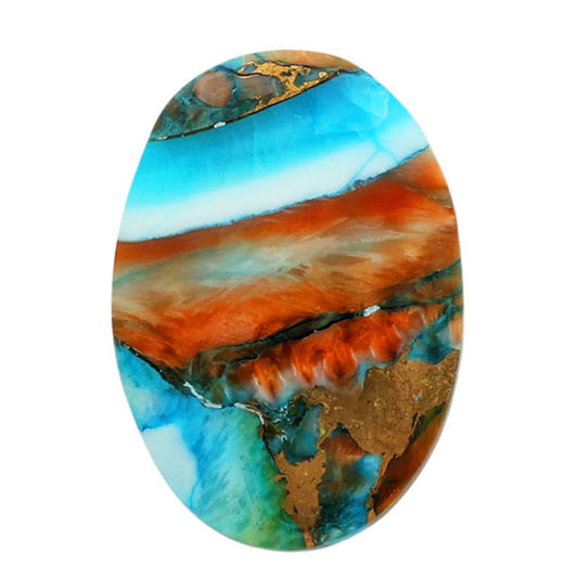 Spiny Oyster Turquoise 16.9x23.85x4 mm Oval Shape Polished Gemstone LS87-06796