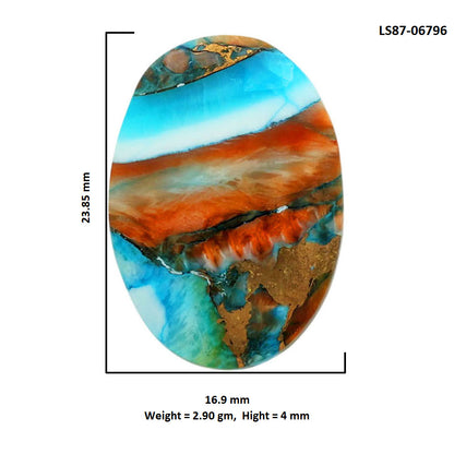 Spiny Oyster Turquoise 16.9x23.85x4 mm Oval Shape Polished Gemstone LS87-06796
