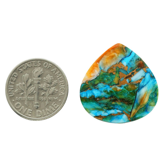 Spiny Oyster Turquoise 22.35x22.8x4.5 mm Heart Shape Polished Gemstone LS87-06798