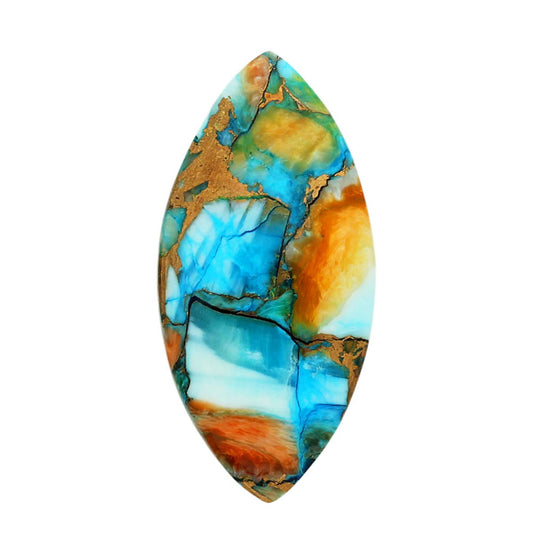 Spiny Oyster Turquoise 16x33x4 mm Marquise Shape Polished Gemstone LS87-06800