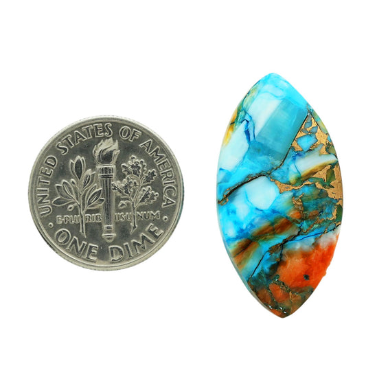 Spiny Oyster Turquoise 14.7x28.35x3.4 mm Marquise Shape Polished Gemstone LS87-06801