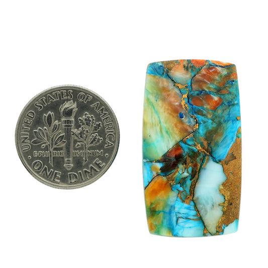 Spiny Oyster Turquoise 17.1x30.5x4.7 mm Baguette Shape Polished Gemstone LS87-06805