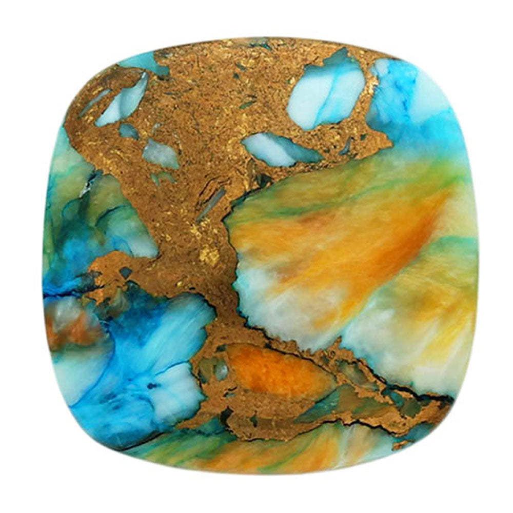 Spiny Oyster Turquoise 20.7x20.7x6 mm Cushion Shape Polished Gemstone LS87-06807