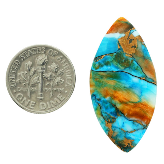 Spiny Oyster Turquoise 17.3x34.6x3.5 mm Marquise Shape Polished Gemstone LS87-06811