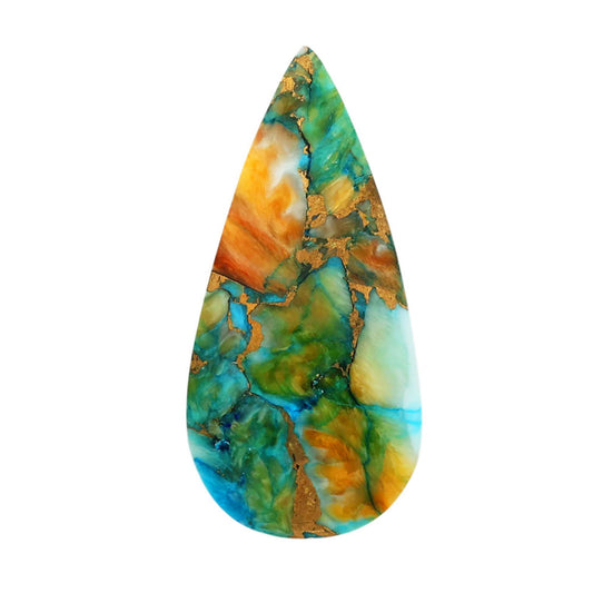 Spiny Oyster Turquoise 15.5x32x4.8 mm Pear Shape Polished Gemstone LS87-06812