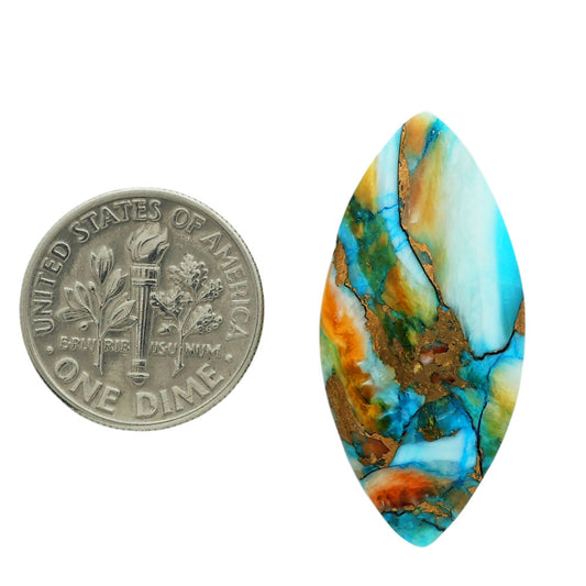 Spiny Oyster Turquoise 15.7x31.85x4.4 mm Marquise Shape Polished Gemstone LS87-06814