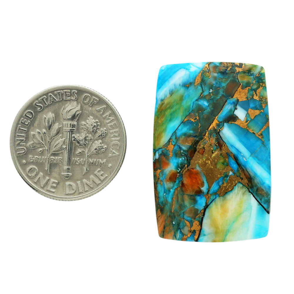 Spiny Oyster Turquoise 18.2x27.6x4.5 mm Baguette Shape Polished Gemstone LS87-06816