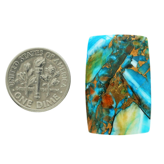 Spiny Oyster Turquoise 18.2x27.6x4.5 mm Baguette Shape Polished Gemstone LS87-06816