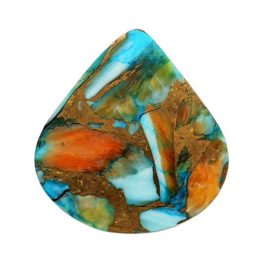 Spiny Oyster Turquoise 21.6x22.85x4 mm Heart Shape Polished Gemstone LS87-06817
