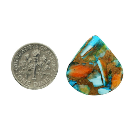 Spiny Oyster Turquoise 21.6x22.85x4 mm Heart Shape Polished Gemstone LS87-06817