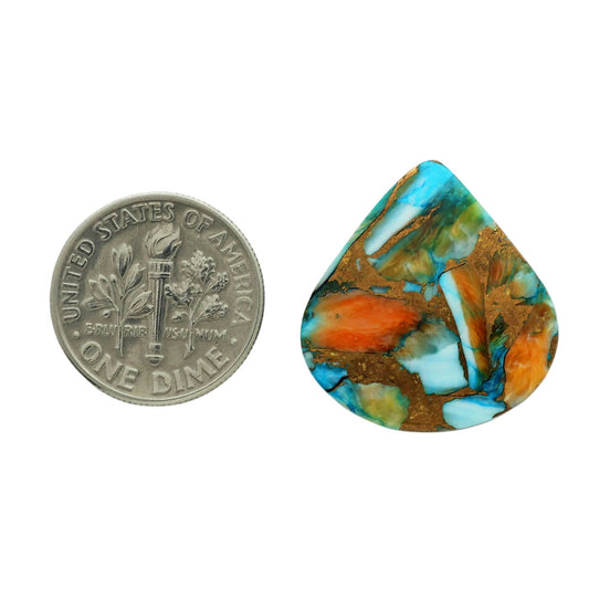 Spiny Oyster Turquoise 21.6x22.85x4 mm Heart Shape Polished Gemstone LS87-06817