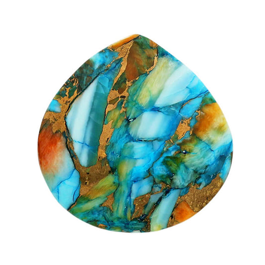 Spiny Oyster Turquoise 24.75x25.15x4.5 mm Heart Shape Polished Gemstone LS87-06821