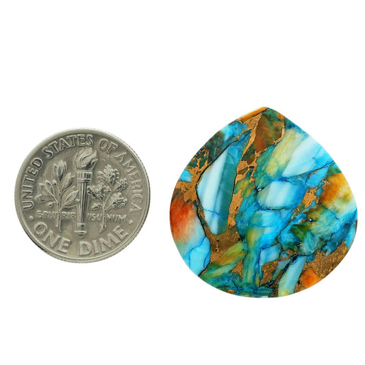 Spiny Oyster Turquoise 24.75x25.15x4.5 mm Heart Shape Polished Gemstone LS87-06821